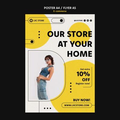 E-commerce Concept Poster Template – Free Download