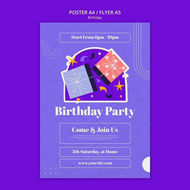 Birthday Celebration Poster Template – Free to Download