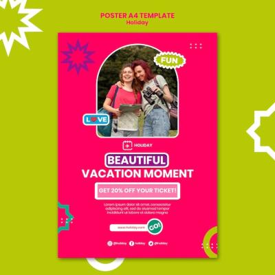 Beautiful Vacation Poster Template – Free Download