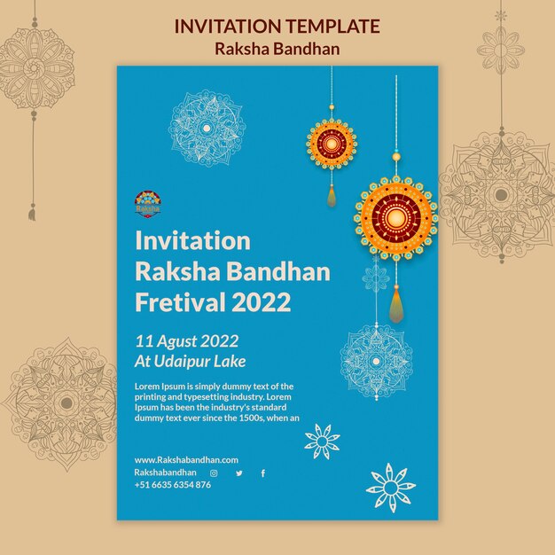 Raksha Bandhan Celebration Invitation Template – Free Download