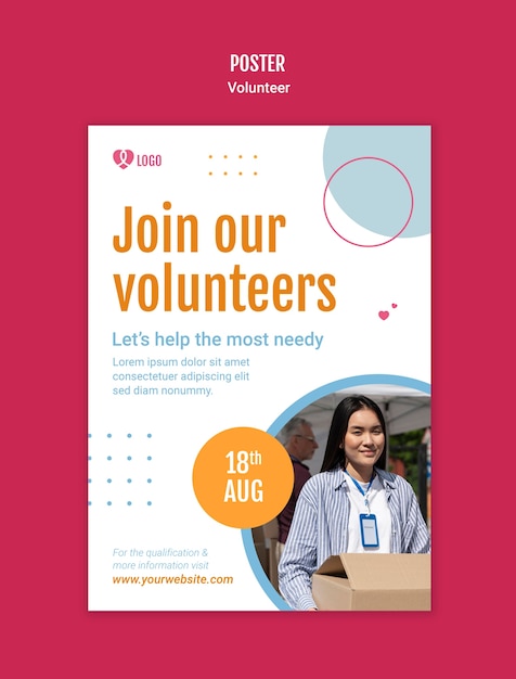 Volunteer Template Design – Download Free Stock Photo