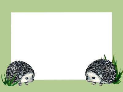 Watercolor Frame Featuring Hedgehog and Hare Rabbit – Free Download