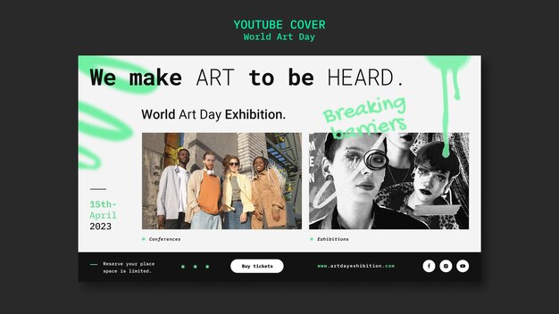 YouTube Cover Template for World Art Day – Free Download