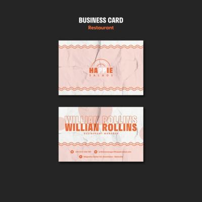 Flat Design Restaurant Business Card Template – Free Download