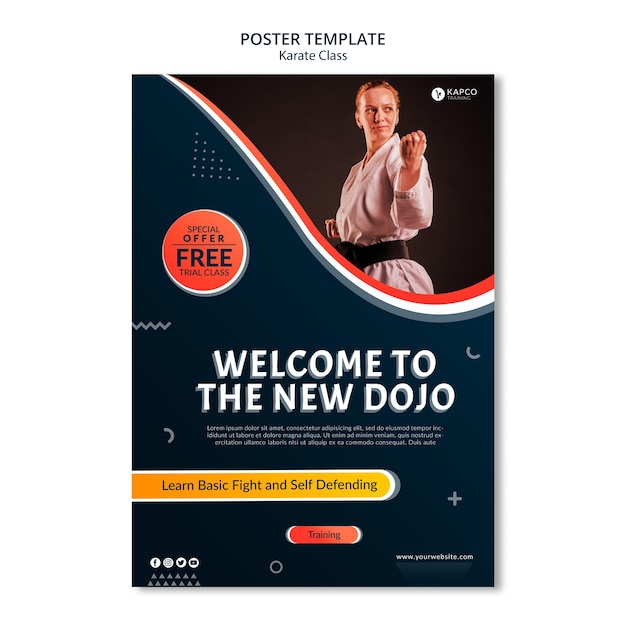 Women’s Karate Class Poster Template – Free Download