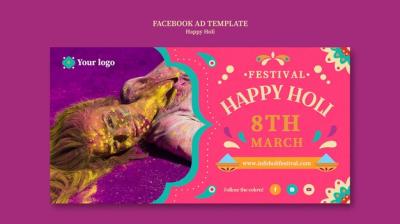 Holi Festival Celebration Facebook Template – Free to Download