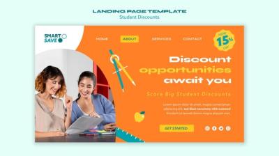Student Discounts Landing Page Design – Free Download
