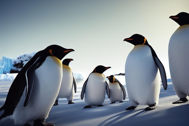 Emperor Penguins on Antarctic Ice: A Stunning Cold Landscape – Free Download