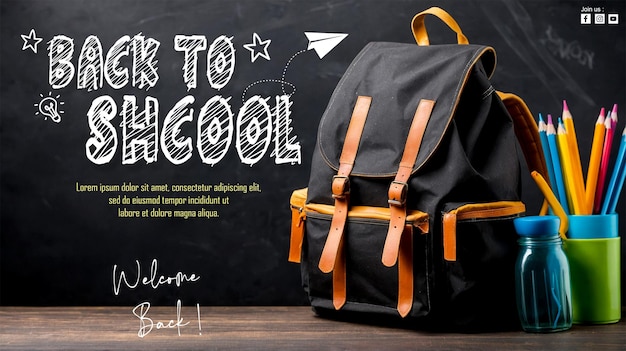 Back to School Black Chalkboard Design Template – Free Download