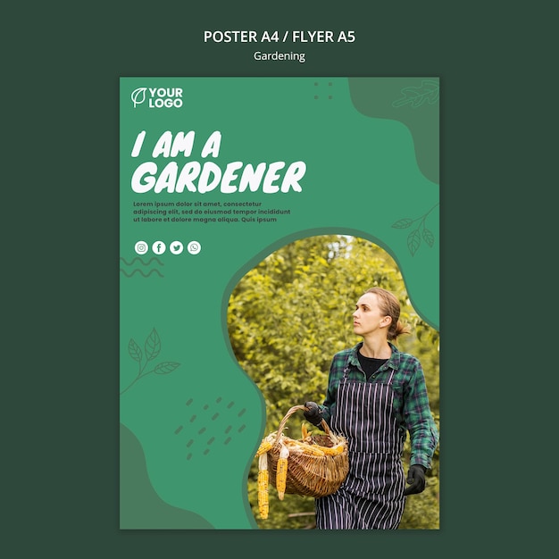 Gardening Concept Poster Template – Free Stock Photo for Download