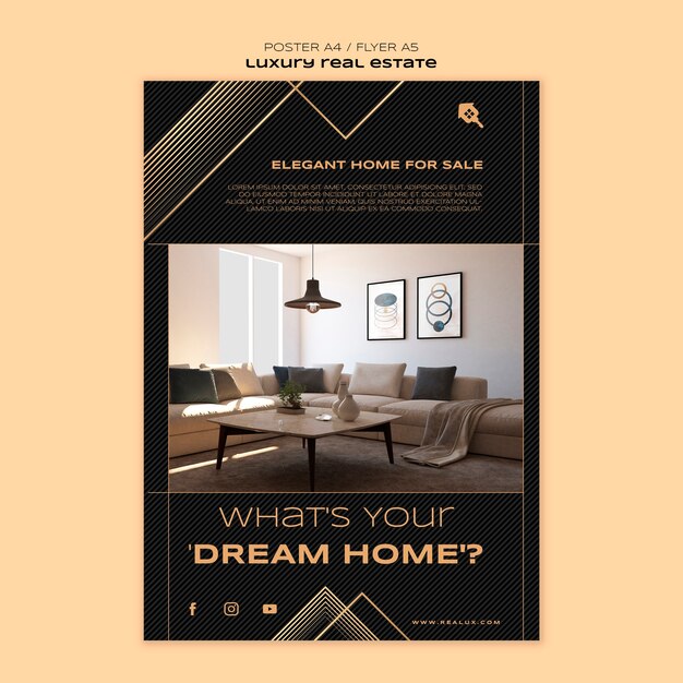 Luxury Real Estate Poster Template – Free Download