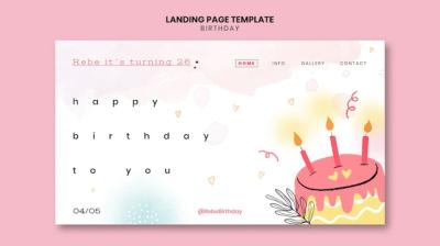 Birthday Celebration Landing Page Template – Free Download