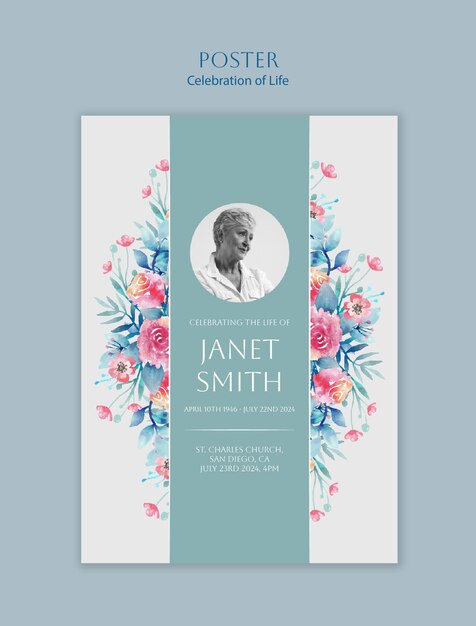 Celebration of Life Template Design – Free Download