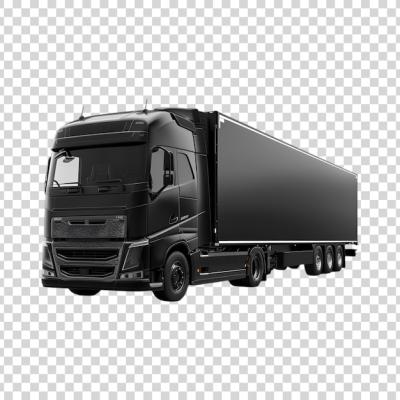 Black Delivery Box Truck on White Background – Free Download