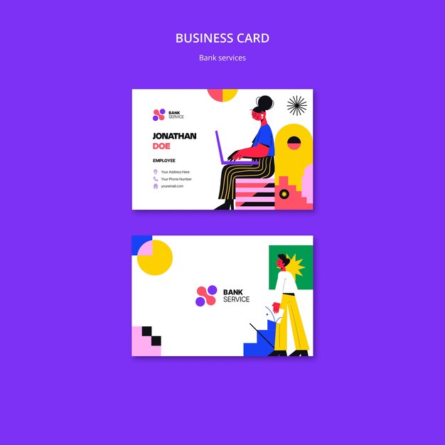 Bank Services Business Card Template – Free Download