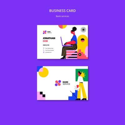 Bank Services Business Card Template – Free Download