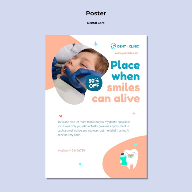 Flat Design Dental Care Template – Free to Download