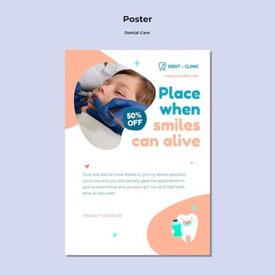 Flat Design Dental Care Template – Free to Download