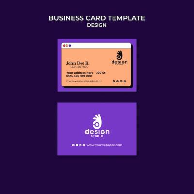 Horizontal Business Card Template for Occupation – Free Download