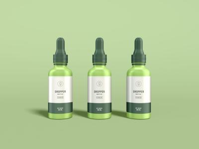 Glossy Glass Cosmetic Serum Dropper Bottle Branding Mockup – Free Download