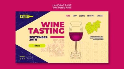 Wine Tasting Party Landing Page Template – Free Download