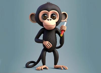 3D Cute Little Monkey – Free Stock Photo Download