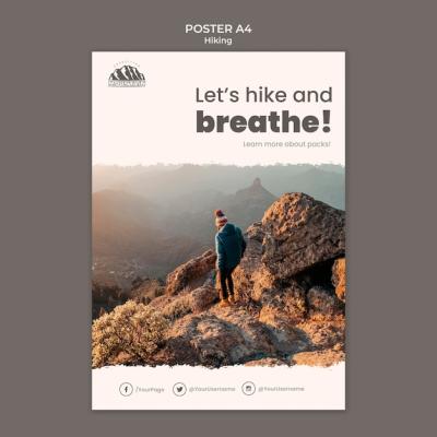 Stunning Hiking Poster Template – Download Free Stock Photo