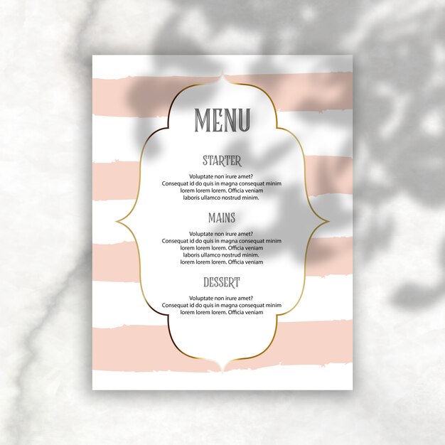 Elegant Editable Menu with Shadow Overlay – Free Download