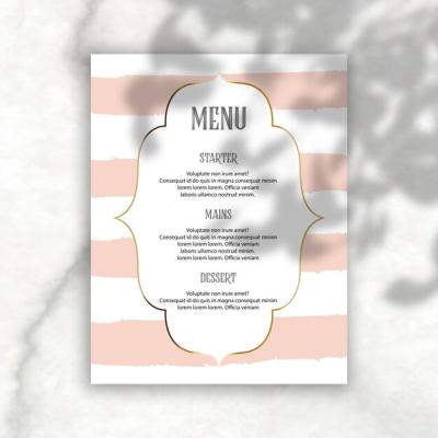Elegant Editable Menu with Shadow Overlay – Free Download