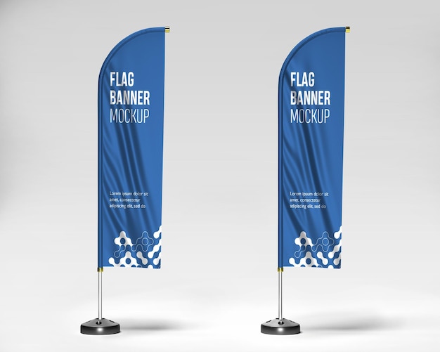 Promotion Feather Flag Banner Mockup – Free Download