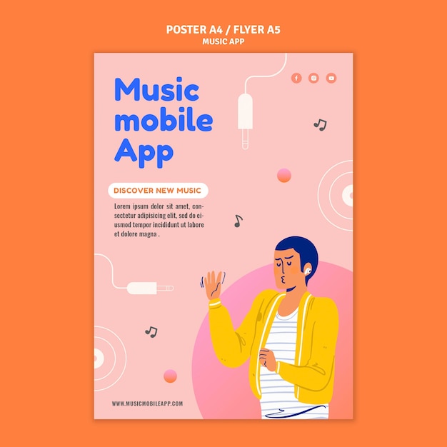 Music Mobile App Print Template – Free to Download
