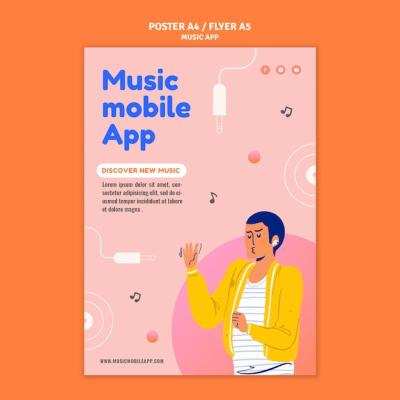 Music Mobile App Print Template – Free to Download