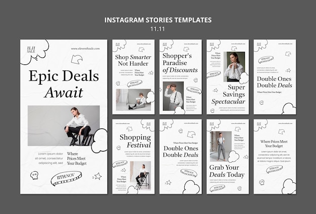 11.11 Flash Sale Instagram Stories Template – Free Download