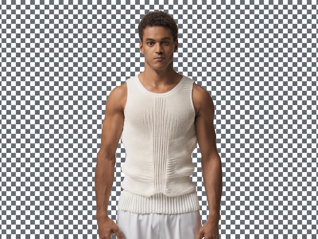 Knitted White Tank Top Man on Transparent Background – Free Stock Photo for Download