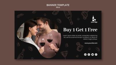 Wine Banner Template Theme – Free Download Stock Photo