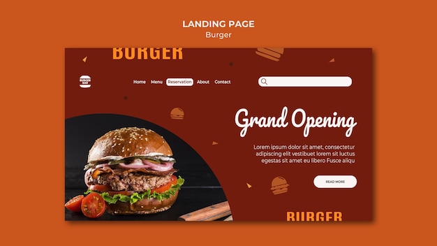 Burger Landing Page Template – Download Free Stock Photo