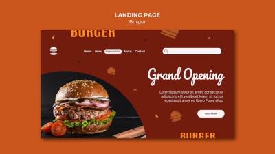 Burger Landing Page Template – Download Free Stock Photo