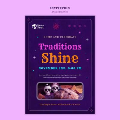 Dia de Muertos Template Design – Free Download Free Stock Photo