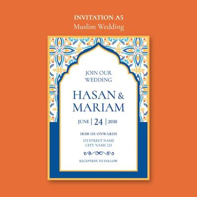 Muslim Wedding Template Design – Free Stock Photo and Download for Free