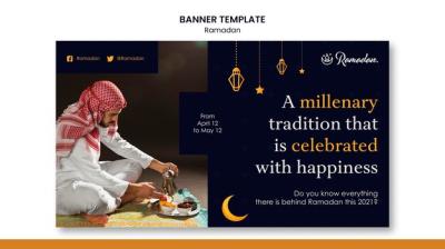 Beautiful Ramadan Horizontal Banner – Free Download