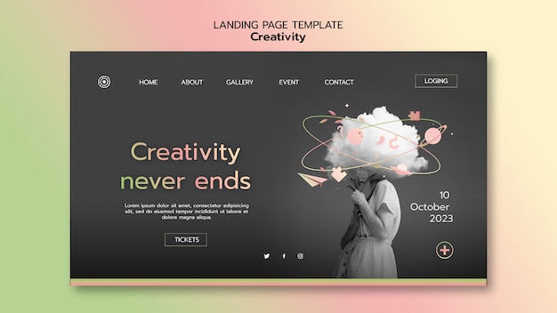 Flat Design Creativity Template – Free to Download