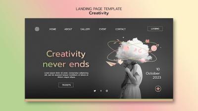 Flat Design Creativity Template – Free to Download