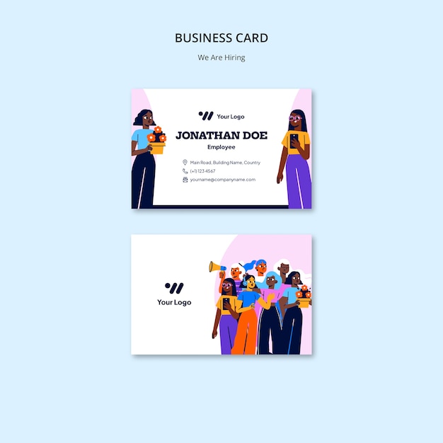 Flat Design We Are Hiring Template – Free Download