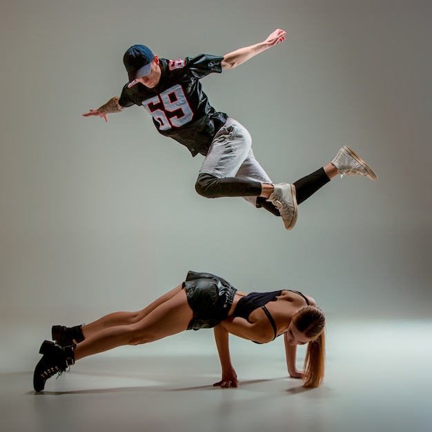 Two Young Women and a Boy Dancing Hip Hop – Free Download
