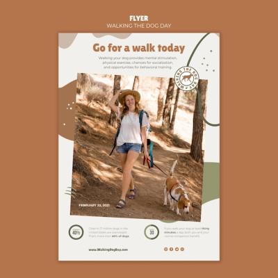 Walking the Dog Day Poster Template – Free Download