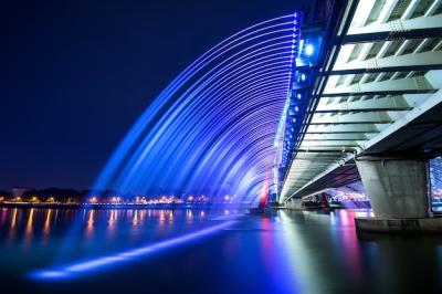 Stunning Rainbow Fountain Show at Expo Bridge in South Korea – Free Download