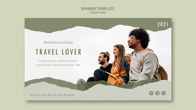 Horizontal Banner Template for Outdoor Travel – Download Free Stock Photo