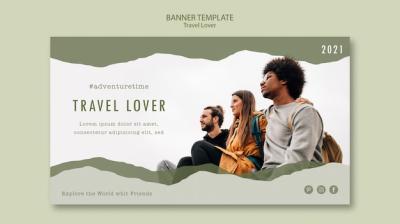 Horizontal Banner Template for Outdoor Travel – Download Free Stock Photo