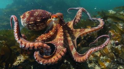 Monstrous Ancient Octopus in the Deep Blue Ocean – Free Stock Photo for Download