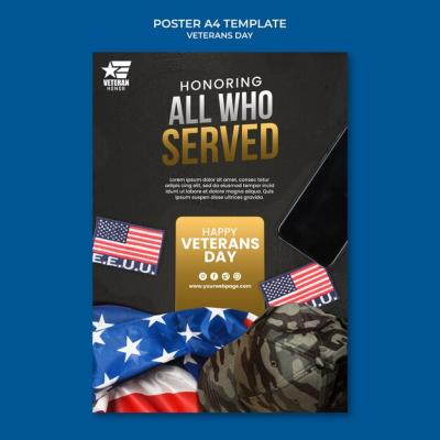 Veteran’s Day Vertical Poster Template – Free Download